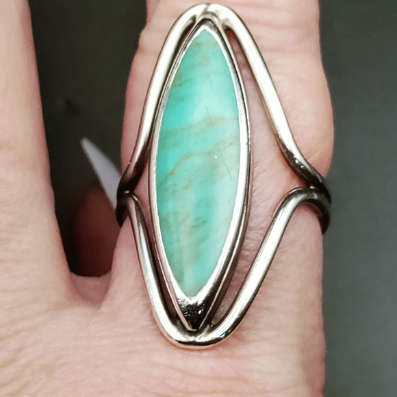 Sterling Silver and turquoise ring. Size 8 - Picture 1 of 4